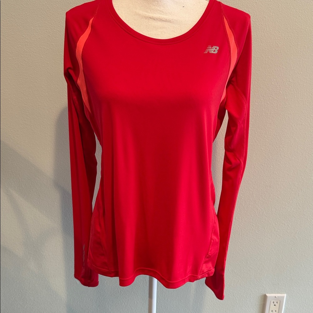 New Balance Women's Bright Red workoutLong Sleeve Tee